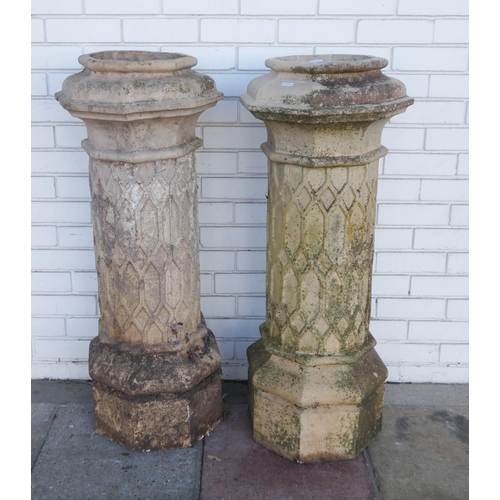 405 - A pair of large ornate shaped chimney pots, 43