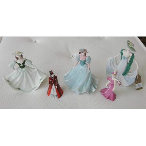 92 - Five assorted Coalport lady figure ornaments