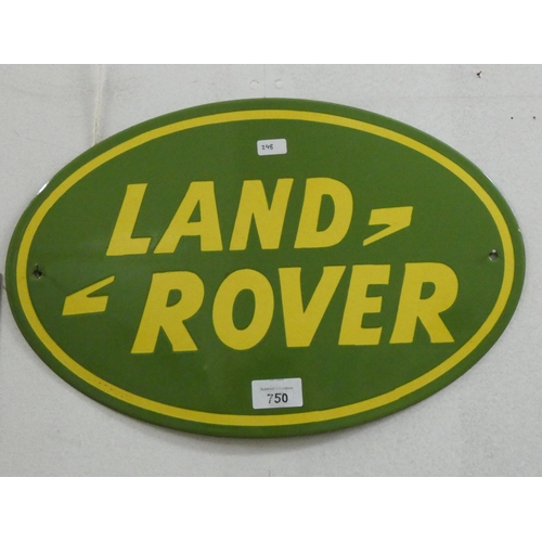 743 - A metal wall hanging Land Rover sign, 16