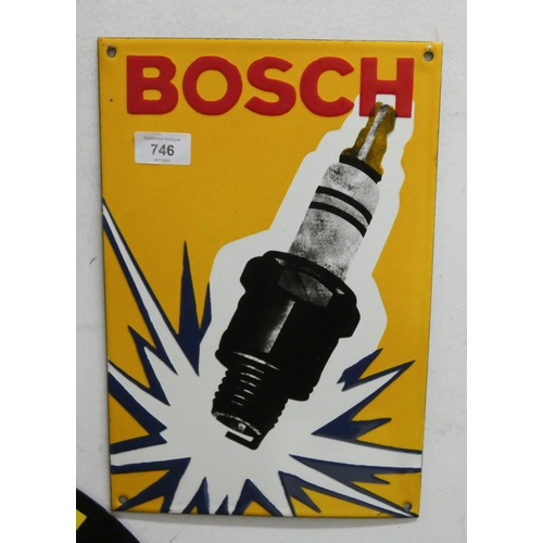 745 - A Bosch Vitreous metal wall hanging sign 9