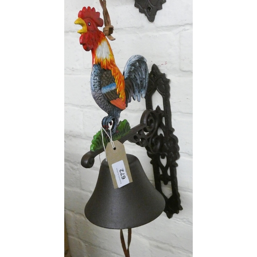 751 - A Cockerel shaped wall hanging door bell