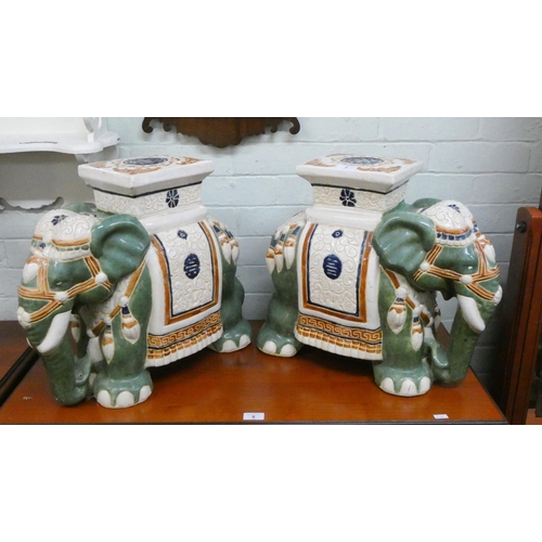 2 - A pair of decorative elephant plant stands