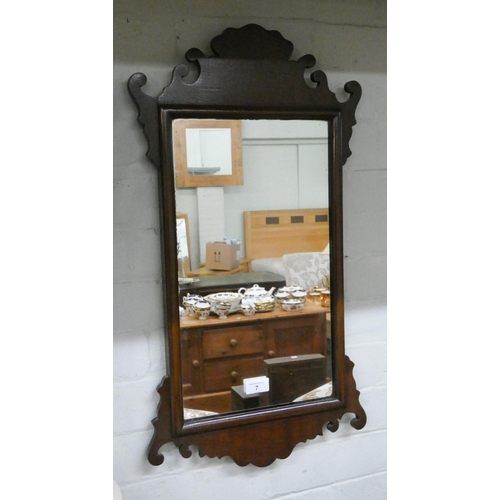 7 - A Georgian style mahogany framed wall mirror