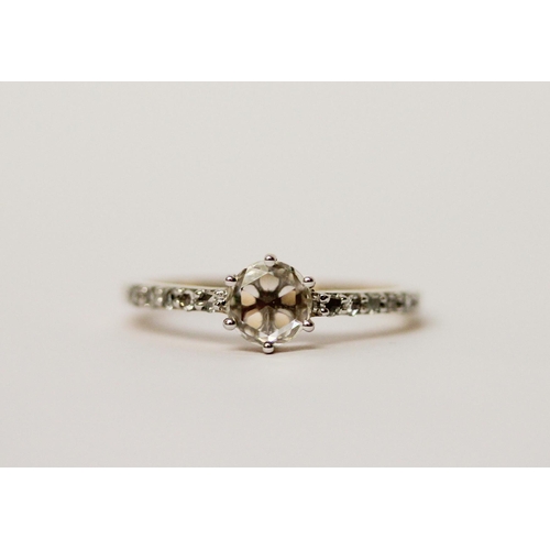 503 - A modern rose cut diamond ring, set with 0.5 carats diamonds on 9ct white gold. With certificate - r... 