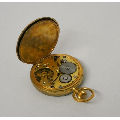 438 - A gold plated open face pocket watch