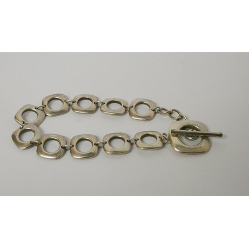 450 - A silver Tiffany bracelet of square open links