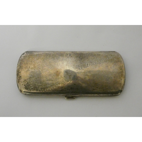 488 - A silver spectacles case, hallmarked Birmingham 1920, 11 cms across