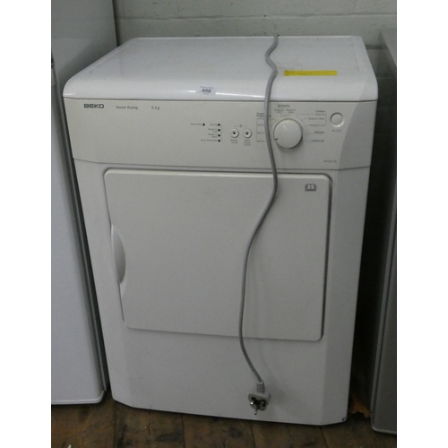 658 - A Beko 6kg workload sensor drying tumble dryer