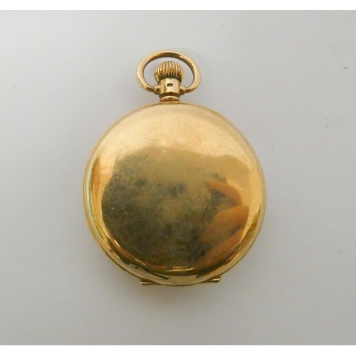 539 - 1930's gents 9ct gold pocket watch, dial signed H Samuel, Dennison case weighs 24 grams approx