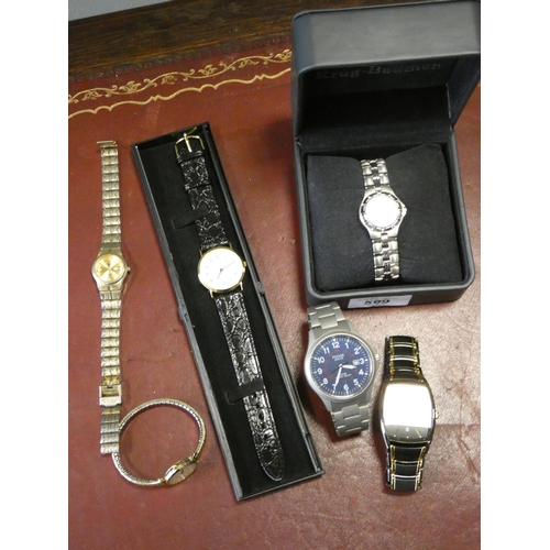 589 - A collection of modern ladies and gent's dress watches to include a Krug Baunen ladies watch in box