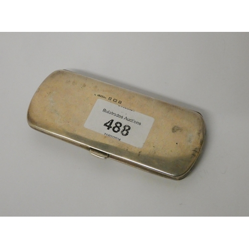 408 - A silver spectacles case, hallmarked Birmingham 1920, 11 cms across...