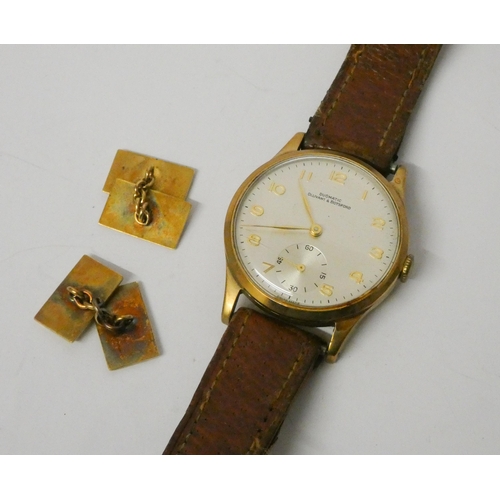 459 - A 9ct gold Ollivant & Botsford Duomatic gentleman's wristwatch. With champagne dial and Arabic numer... 