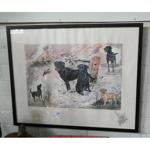 154 - A Gillian Harris signed limited edition print of gun dogs, entitled 'Anticipation'