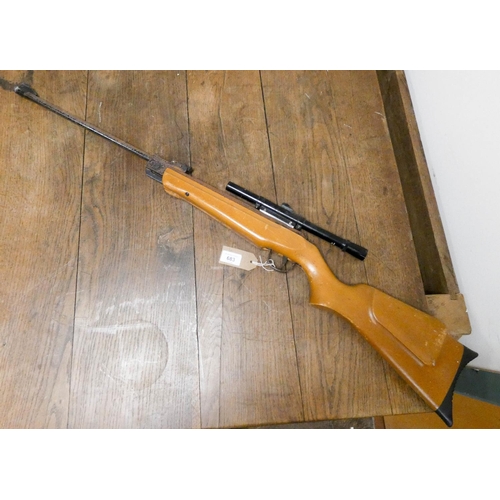 683 - A Webley & Scott - The Webley Hawk 22 air rifle with small telescopic scope, working but does need a...