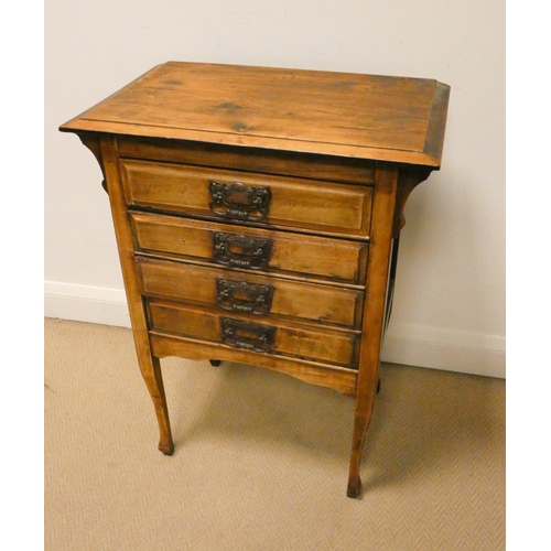 198 - Edwardian music cabinet with drop fronted drawers