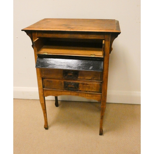 198 - Edwardian music cabinet with drop fronted drawers