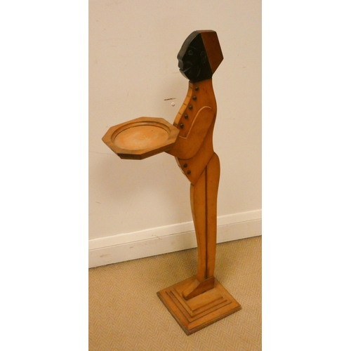 199 - Carved figural hallway card waiter stand