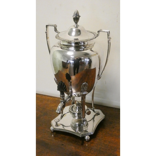 292 - Silver plated tea urn samovar