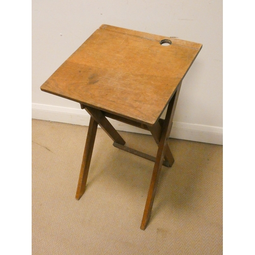 327 - A child's folding oak desk