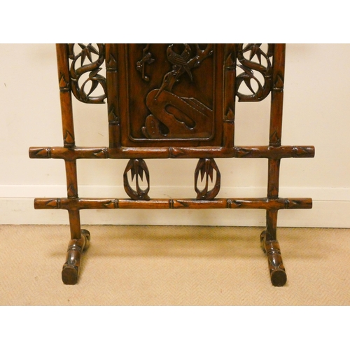 343 - A Chinese bamboo effect decorative fire screen