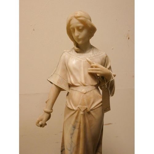 345 - An alabaster sculpture of a lady, 23