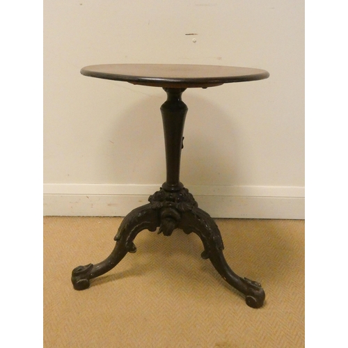 361 - Circular Victorian mahogany occasional table on carved pillar and tripod base