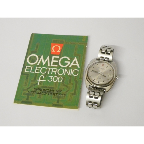 560 - Omega Electronic Constellation Chronometer, f300 Hz gents wristwatch, circa 1970's, on steel strap, ... 