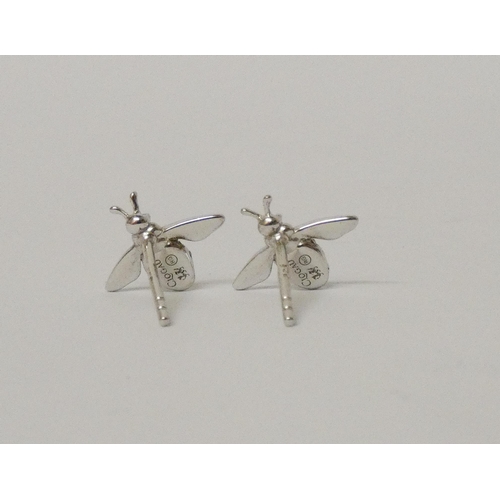 480 - Clogau - a pair of silver honey bee stud earrings, with Clogau box