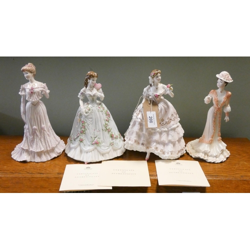 208 - Two Coalport Limited Edition figures: Sophie and Lady Rose, together with the Fairest Rose and Queen... 