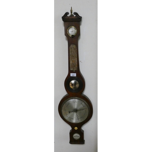 288 - Victorian mahogany banjo barometer - thermometer missing, together with a concertina box only