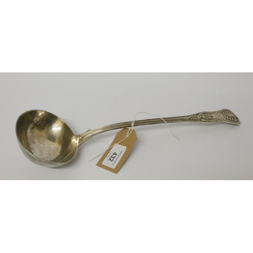 432 - Victorian silver Kings Pattern soup ladle, hallmarked London 1897, gross weight 10 oz troy approx