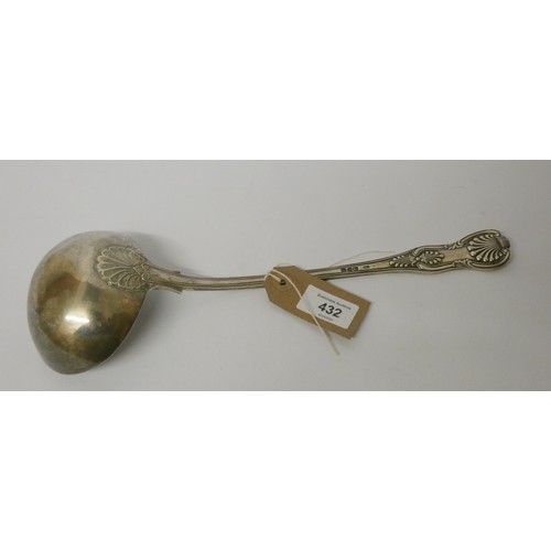 432 - Victorian silver Kings Pattern soup ladle, hallmarked London 1897, gross weight 10 oz troy approx