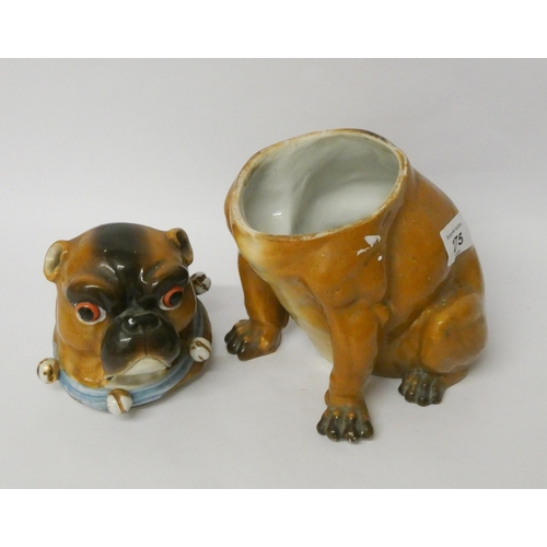 275 - A German porcelain tobacco box modelled as a pug