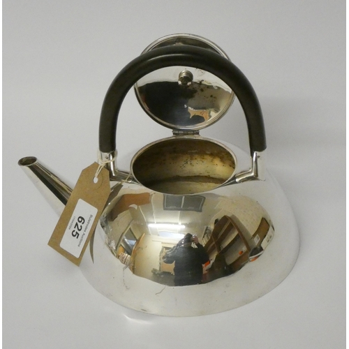 625 - An Aesthetic movement silver plated tea kettle with ebony looped handle