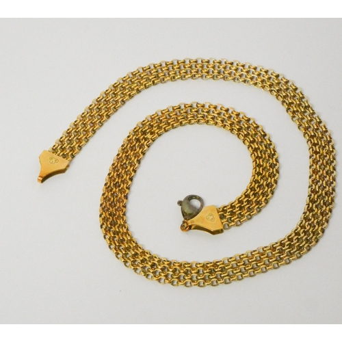 452 - Modern 9ct yellow gold choker necklace and matching bracelet, 16gms, necklace length 42.5cms, bracel... 