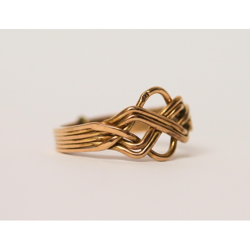 504 - A Middle eastern gold stacking ring, foreign hallmarks. 4.6g