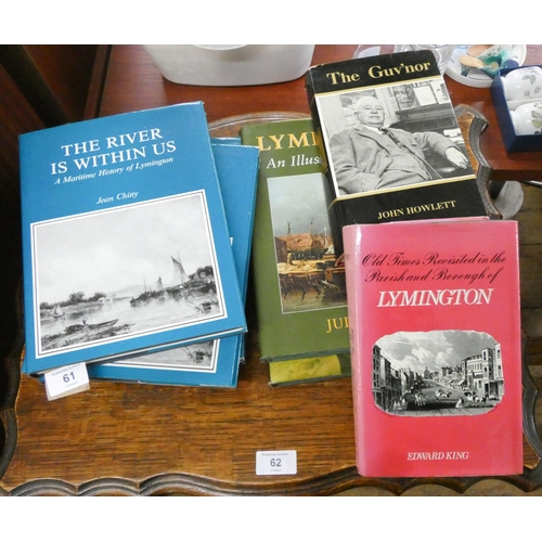 61 - Eight assorted hardback books on Lymington & surrounding areas to include Comyns New Forest