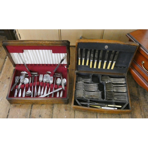 66 - Two part canteens of assorted cutlery