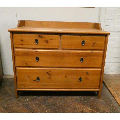 127 - A modern pine chest of two short and two long drawers with a tray top