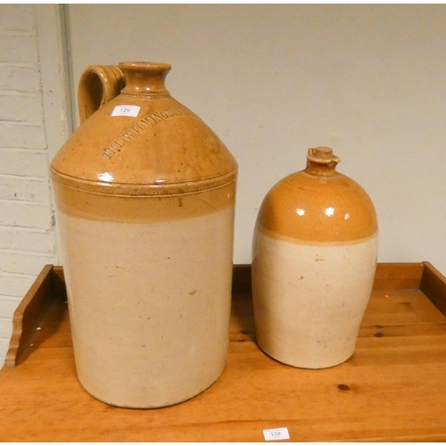 129 - A large Wilmington Brewery stoneware jar and a smaller stoneware jar