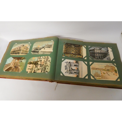 253 - Vintage postcard album and contents of early 20th century souvenir topographical postcards, over 300... 