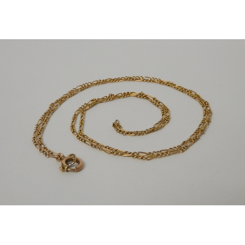 581 - 9ct rose gold long Figaro link chain, 6.6g, 80 cms long