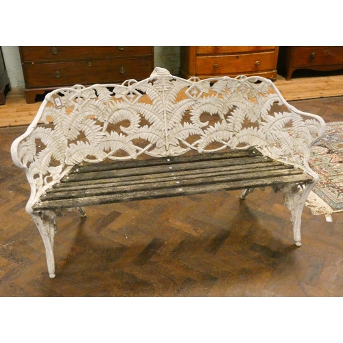 408 - Coalbrookdale style Fern aluminium garden bench.