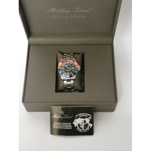 614 - Mathey Tissot Vintage gents stainless steel wristwatch, with box and outer