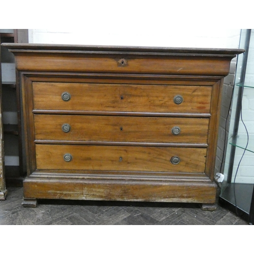 33 - A late Victorian mahogany chest of four long drawers, 49