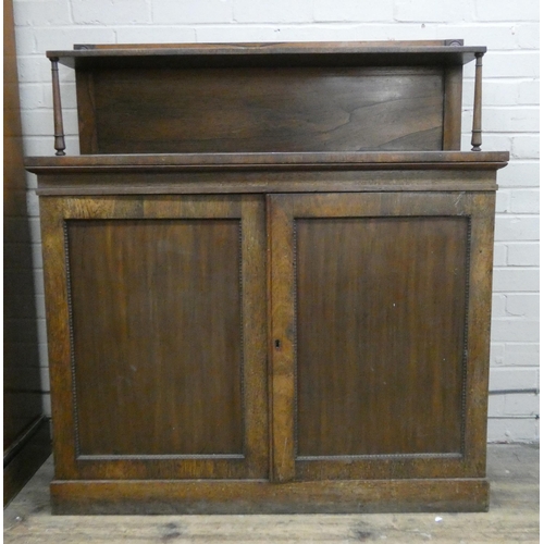 41 - A late Regency rosewood chiffonier, fitted two doors, interior drawers with a shelf back, 3'9 wide...