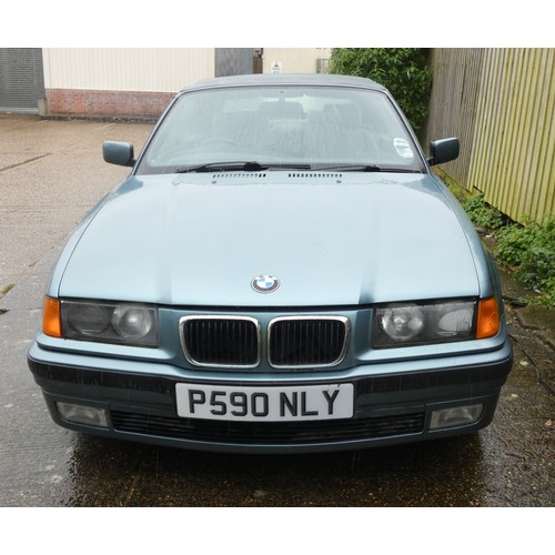 409 - A green 1997 automatic BMW 3 Series Convertible petrol car. 2793cc, registration P590 NLY, genuine 5... 