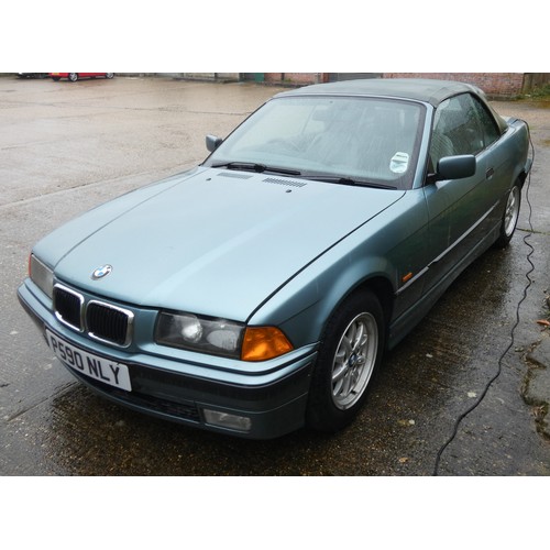 409 - A green 1997 automatic BMW 3 Series Convertible petrol car. 2793cc, registration P590 NLY, genuine 5... 