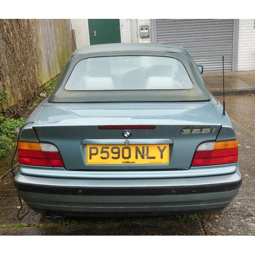 409 - A green 1997 automatic BMW 3 Series Convertible petrol car. 2793cc, registration P590 NLY, genuine 5... 