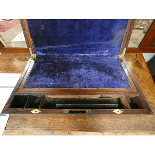 187 - A Victorian mahogany and brass bound writing slope